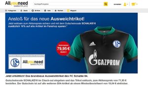 Ausweichtrikot von Schalke günstiger kaufen.